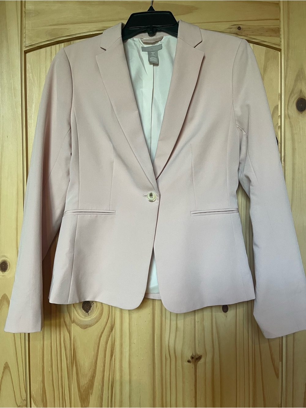H&M Soft Pink Single-Button Tailored Blazer